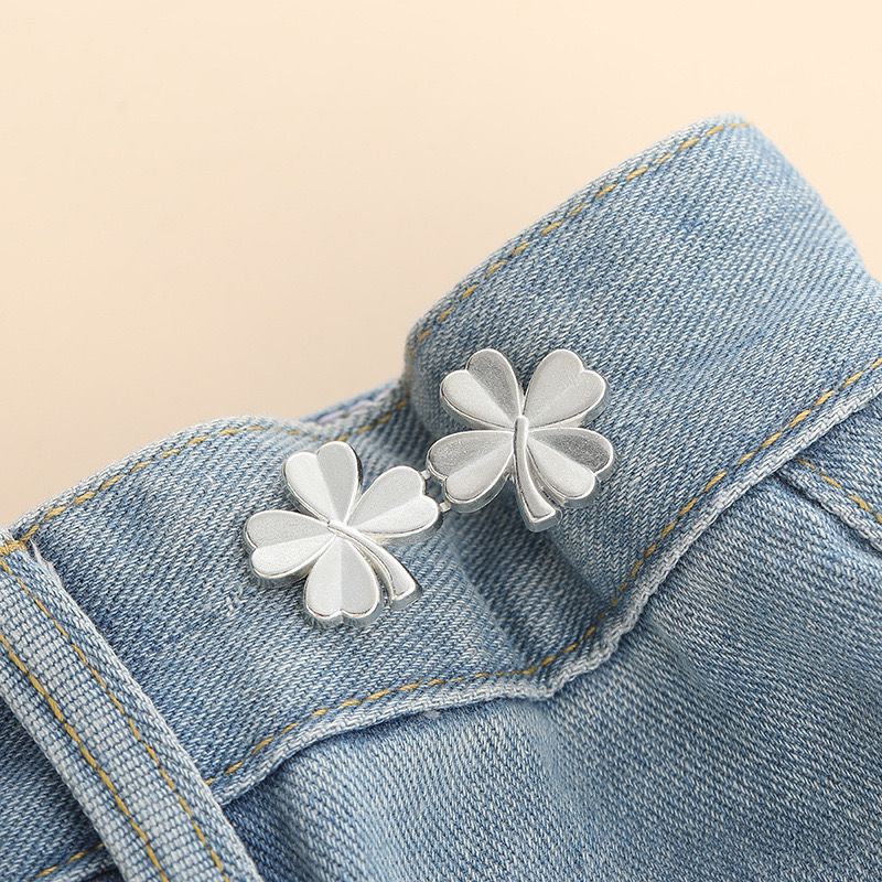 Picture of Chinese Knot Waist Buckle Pair Buckle Flat Bottom Removable Nail-free Seam-free Button Girl's Trouser Skirt Waist Size Change Artifact
