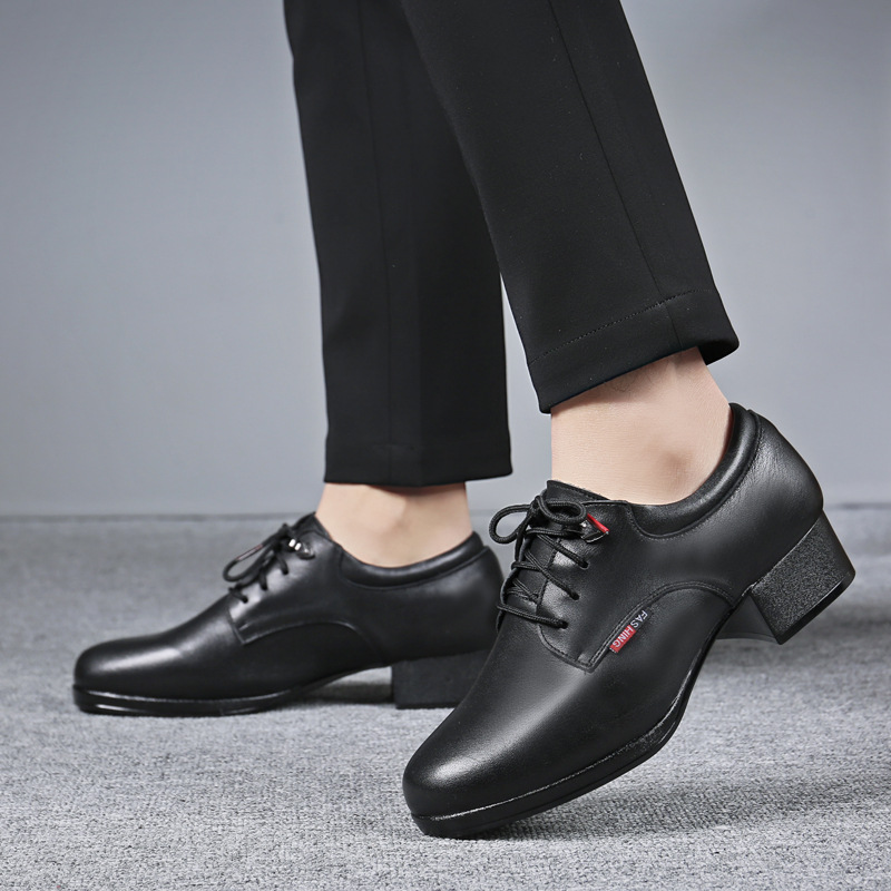 New Men's Genuine Leather Latin Dance Shoes Men's Square Dance Shoes Adult Modern Dance Shoes Soft Bottom Social Dance Shoes Dance