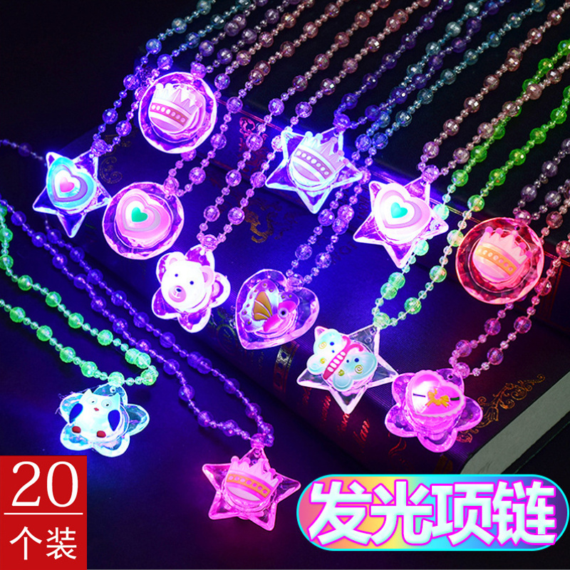 Picture of Children's luminous necklace gift kindergarten small gift colorful pendant flash toys night market hot stall supply