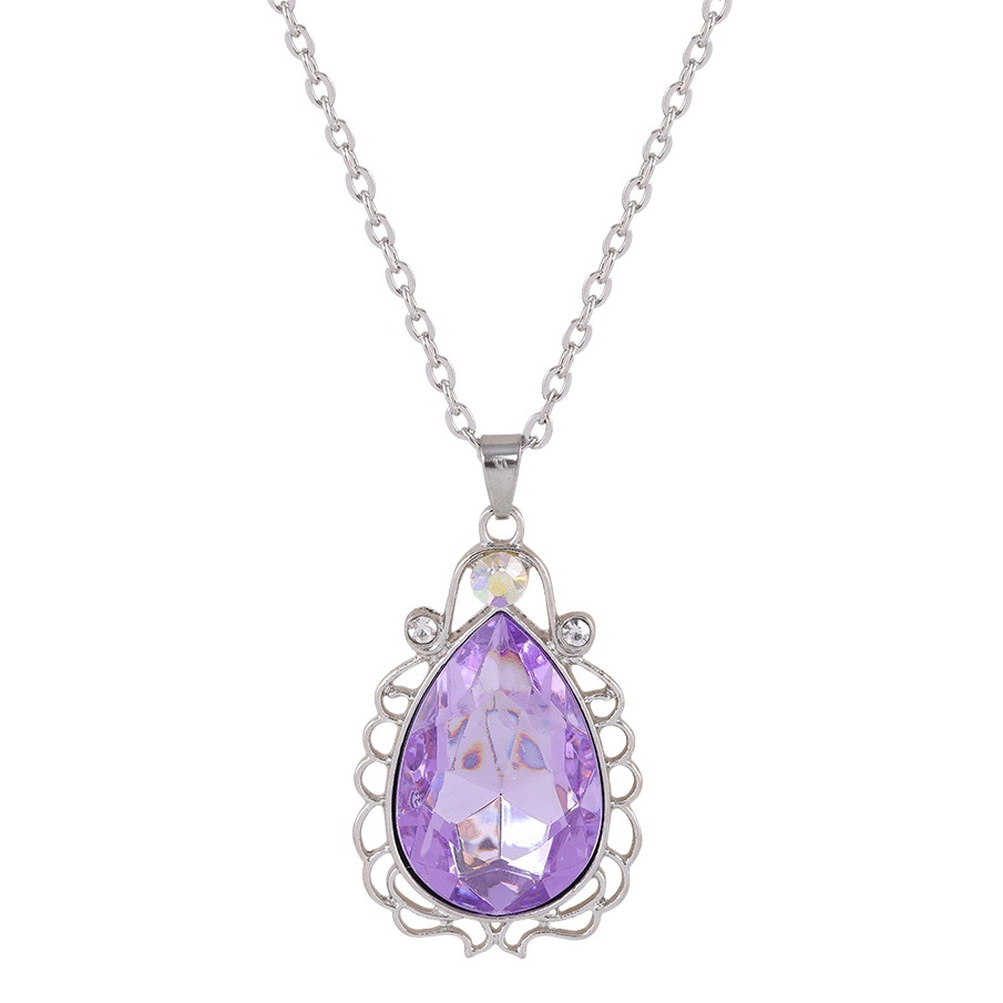 European and American Cross-Border Peripheral Magic Gemstone Necklace Purple Amulet Children's Pendant Girl Princess Children's Necklace