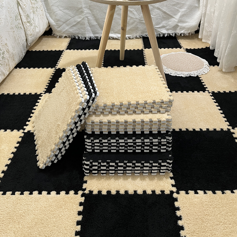 Picture of Plush room stitching carpet bedroom living room 2023 New ins style bedside blanket full floor mat cushion home