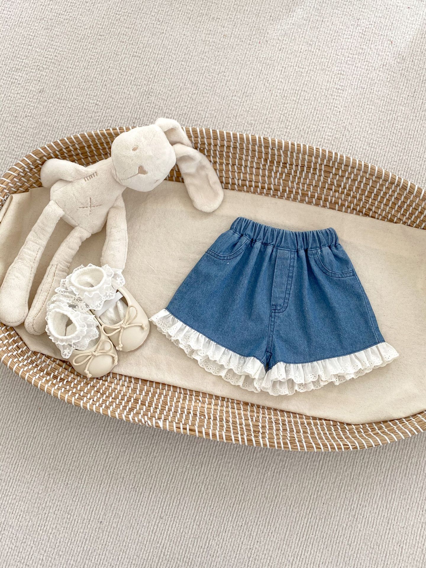 Picture of Baby Clothes Short-sleeved T-shirt New Style Summer 1-3 Years Old Baby Girl Base Shirt Thin Rabbit Print All-match Top