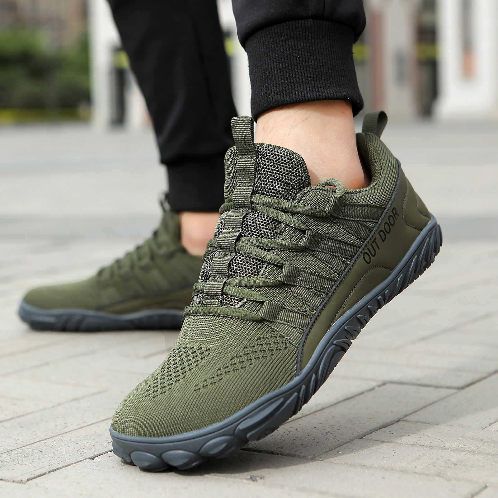 Five-Finger Wide-Toe Hiking Shoes Hiking Shoes Flying Woven Shoes Casual Sports Men's Shoes Non-Slip Walking Shoes Cycling Shoes Outdoor Shoes