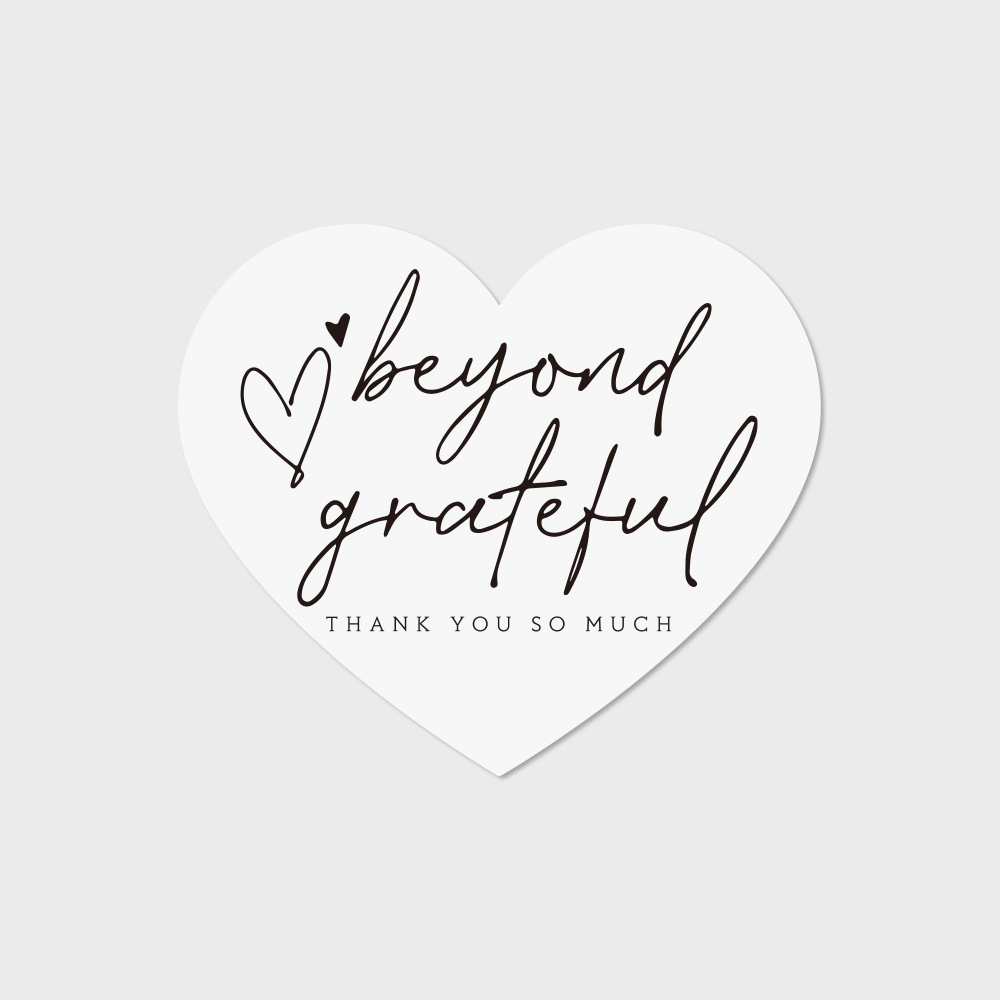 Picture of Cross-border in stock wholesale heart-shaped pink English thank you card coated paper card thank you gift packaging card