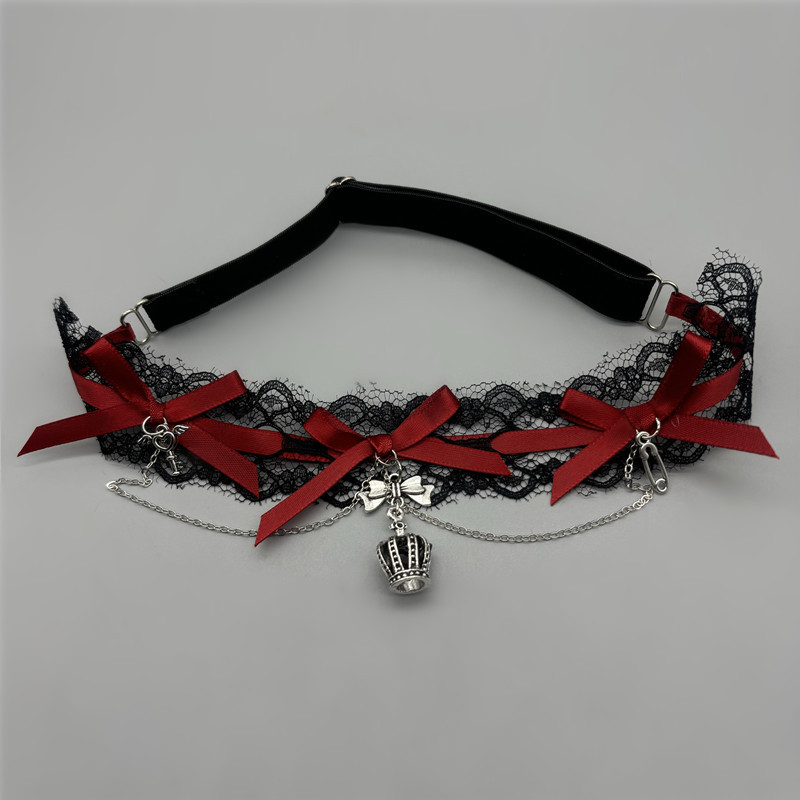 Picture of Dark Princess Original Lolita Red Lace Crown Lace Leg Ring Gothic Sexy Jk Spice Bow Leg Chain