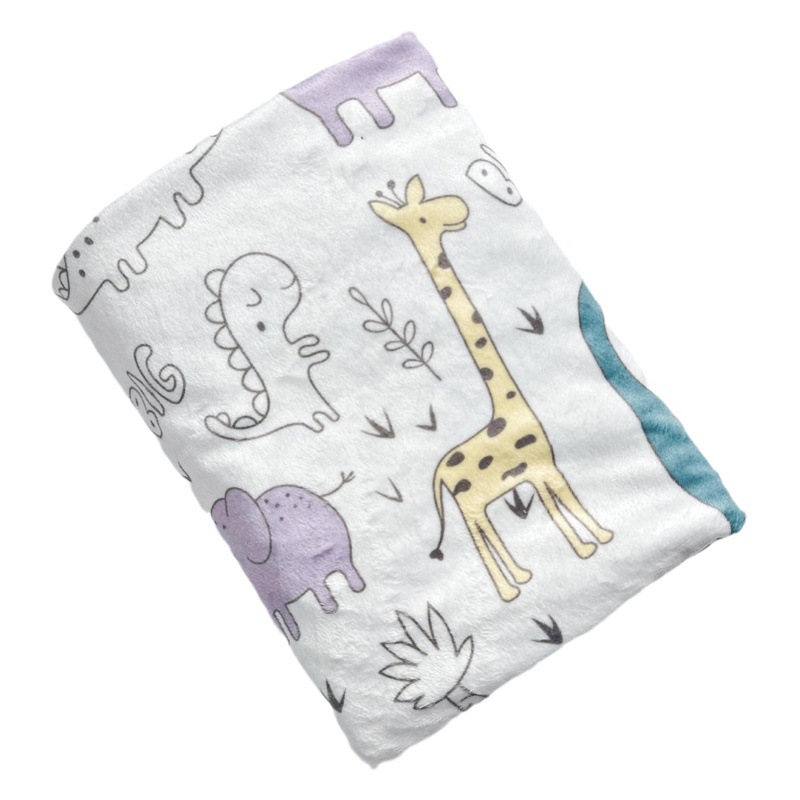 Autumn and Winter Children's Double-Layered Hole-Pattern Comfort Blanket, Baby Nap Blanket, Kindergarten Cartoon Fleece Blanket