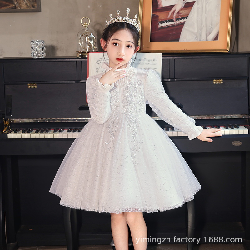 in stock Hot Selling Girl Dress Cross Border New Style Piano Playing High-end Children Princess Dress Girl dresses