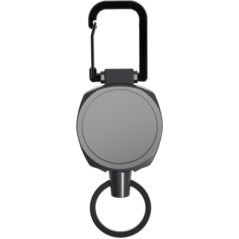 Outdoor Easy Pull Buckle Round Metal Anti-lost Anti-theft Keychain Olive Buckle Hanging Buckle Retractable Easy Pull Cable