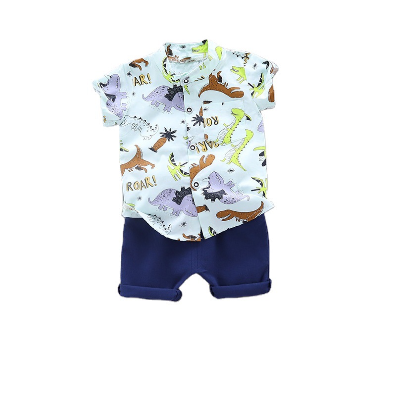 Picture of Summer New Children's Clothing Korean Style Boys and Infants Suit Cartoon Shirt Short-Sleeved Suit Manufacturer Foreign Trade Wholesale Trend