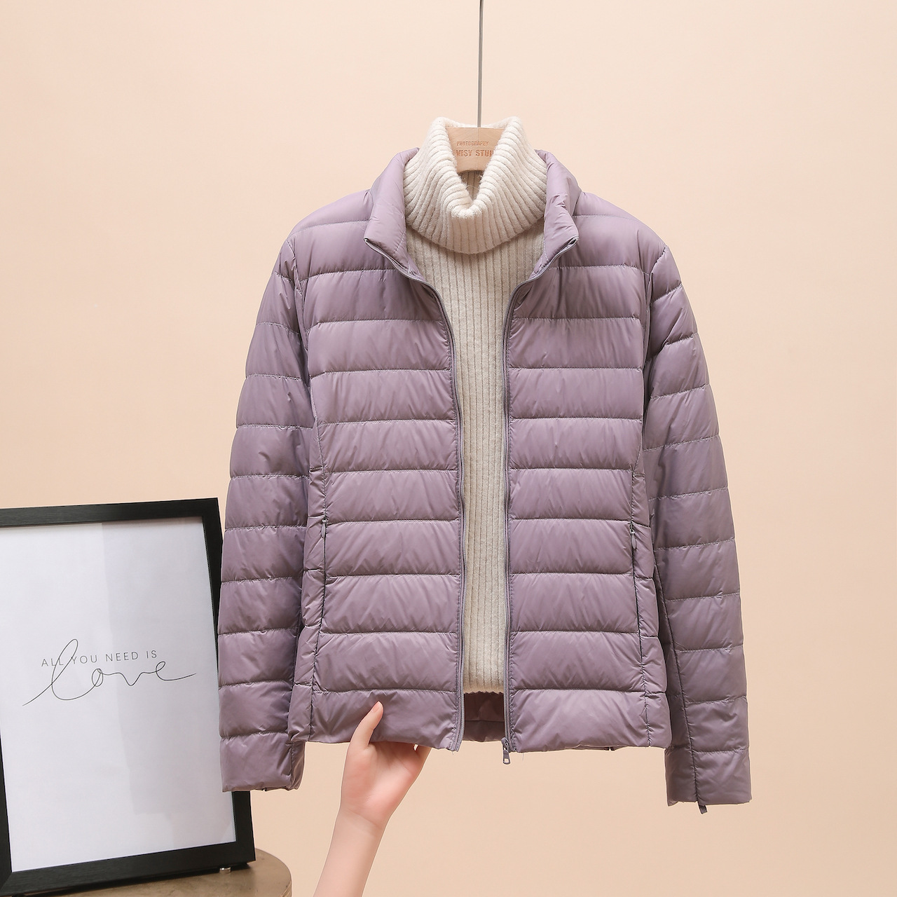 Picture of European Down Jacket Women's 2025 New Short Lightweight Thickened Warm Slim Korean Style White Duck Down Fashion Jacket