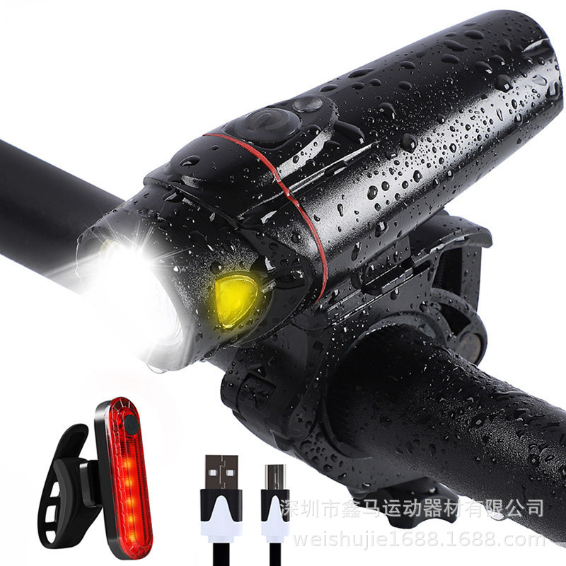 5501 bicycle light USB rechargeable headlight mountain bike warning light 350 lumen high bright night riding light