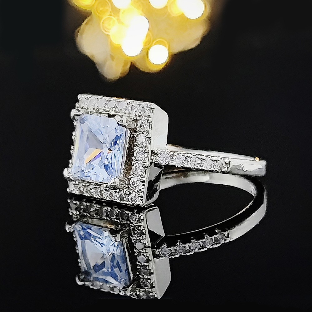 Picture of Chinese Valentine's Day Square Hip-Hop Super Flash Zircon Ring Classic Wedding Ring Gift Jewelry Wholesale R6415