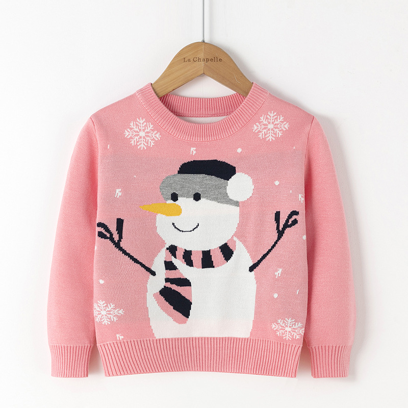 Picture of Factory wholesale boys' cartoon bottoming pullover girls' round neck Christmas sweater children's Korean-style European and American children's clothing