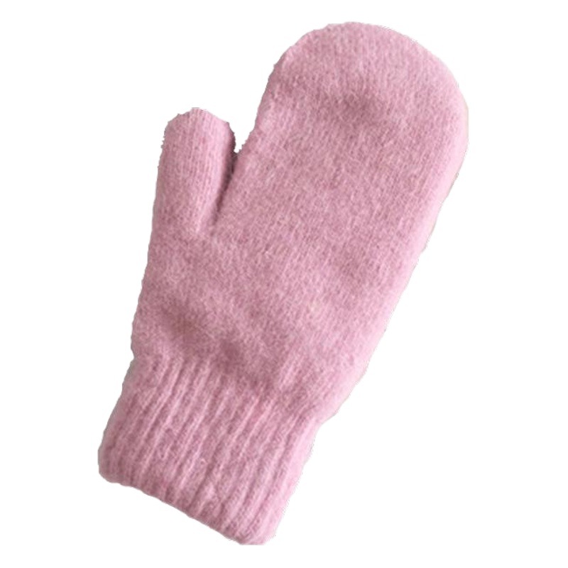 Gloves for Women Winter Imitation Rabbit Fur Fleece-Lined Thickeneded Cold-Proof Cycling Warm Gloves Korean Style Trendy Hand-Knitted Gloves