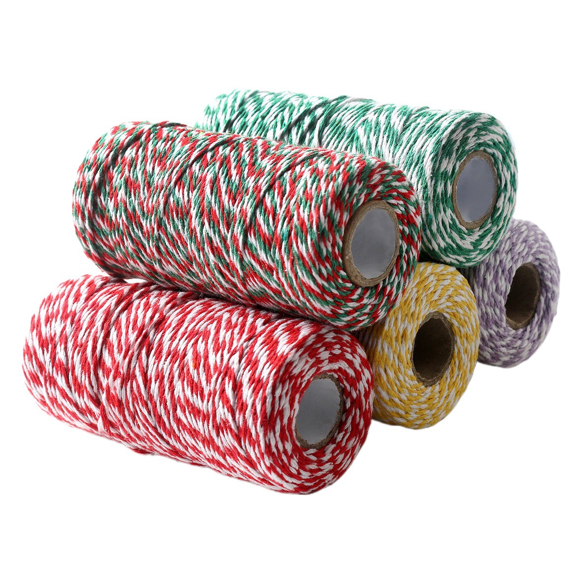 Christmas cotton and linen rope red cotton DIY two-color hand-woven ribbon Christmas gift box belt