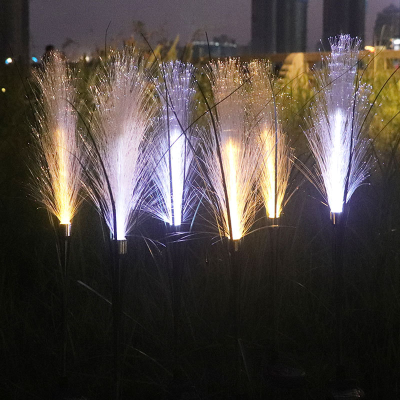 Picture of Led Solar Light Fiber Reed Lamp Outdoor Ground Lawn Decoration Waterproof Luminous Energy-Saving Artificial Landscape Lamp