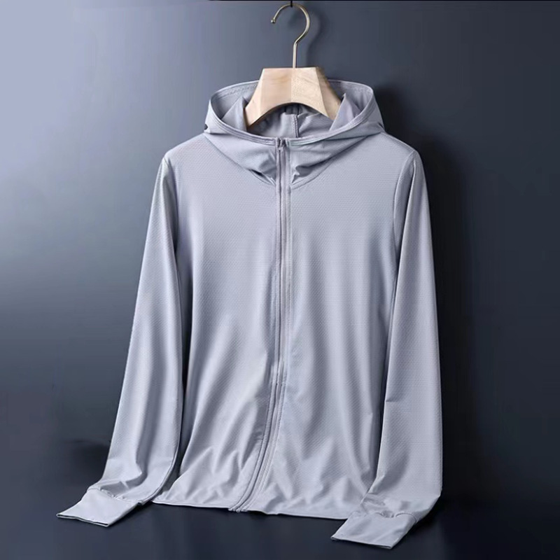 Manufacturer Wholesale Cross-Border Export Sun Protection Clothing Men's Summer Thin Ice Silk Jacket Outdoor Sports Breathable Quick-Drying Jacket
