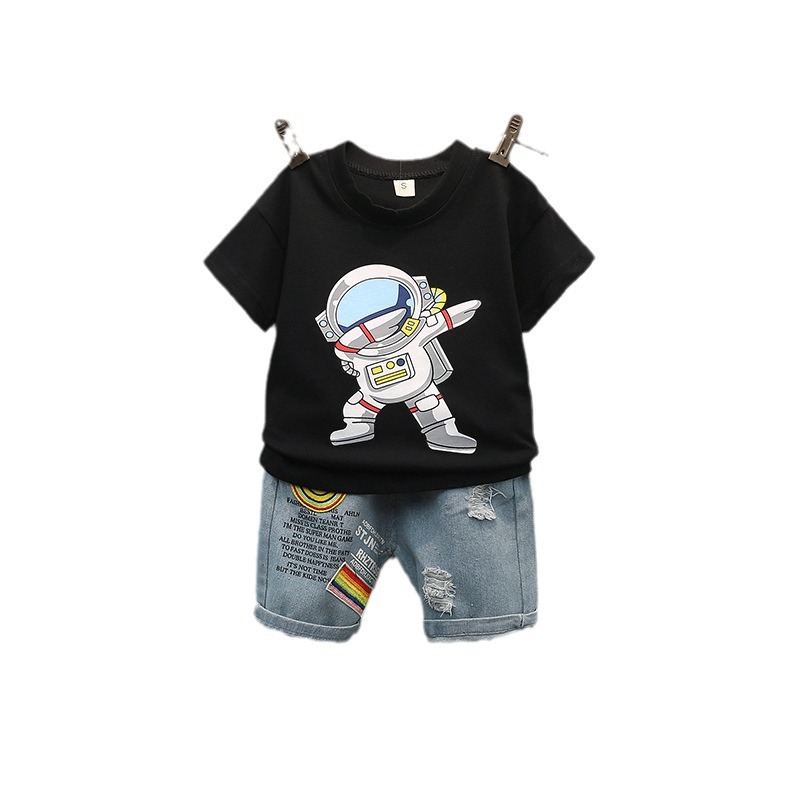 Picture of 2024 foreign trade summer new cartoon printed round neck T-shirt casual jeans short sleeve suit cross-border delivery