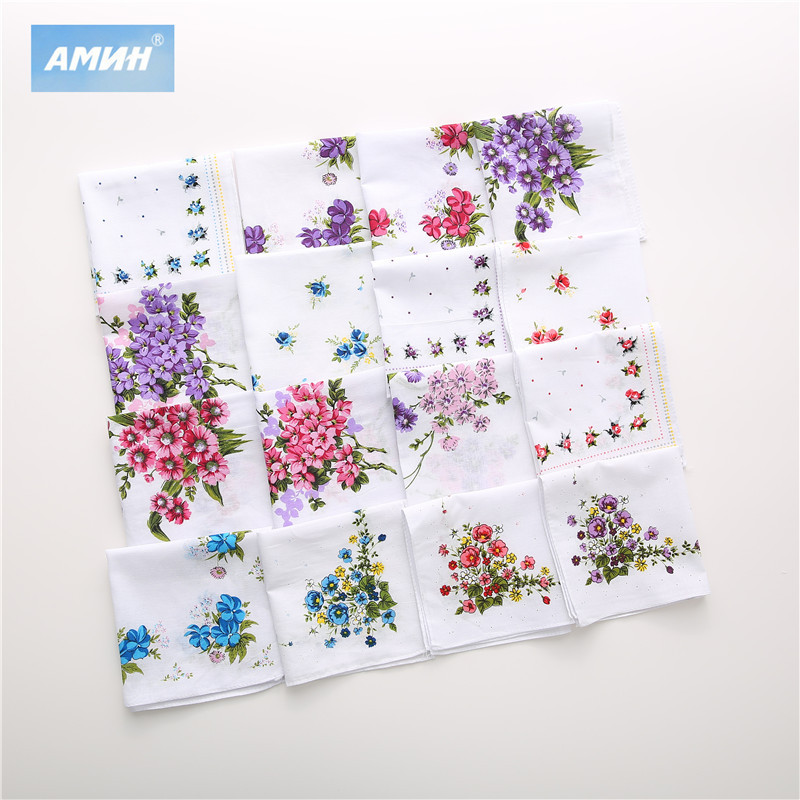 New 28cm Women's Pastoral Style Cotton Handkerchief Vintage Granny Style Soft Cotton Handkerchief Square Towel DIY