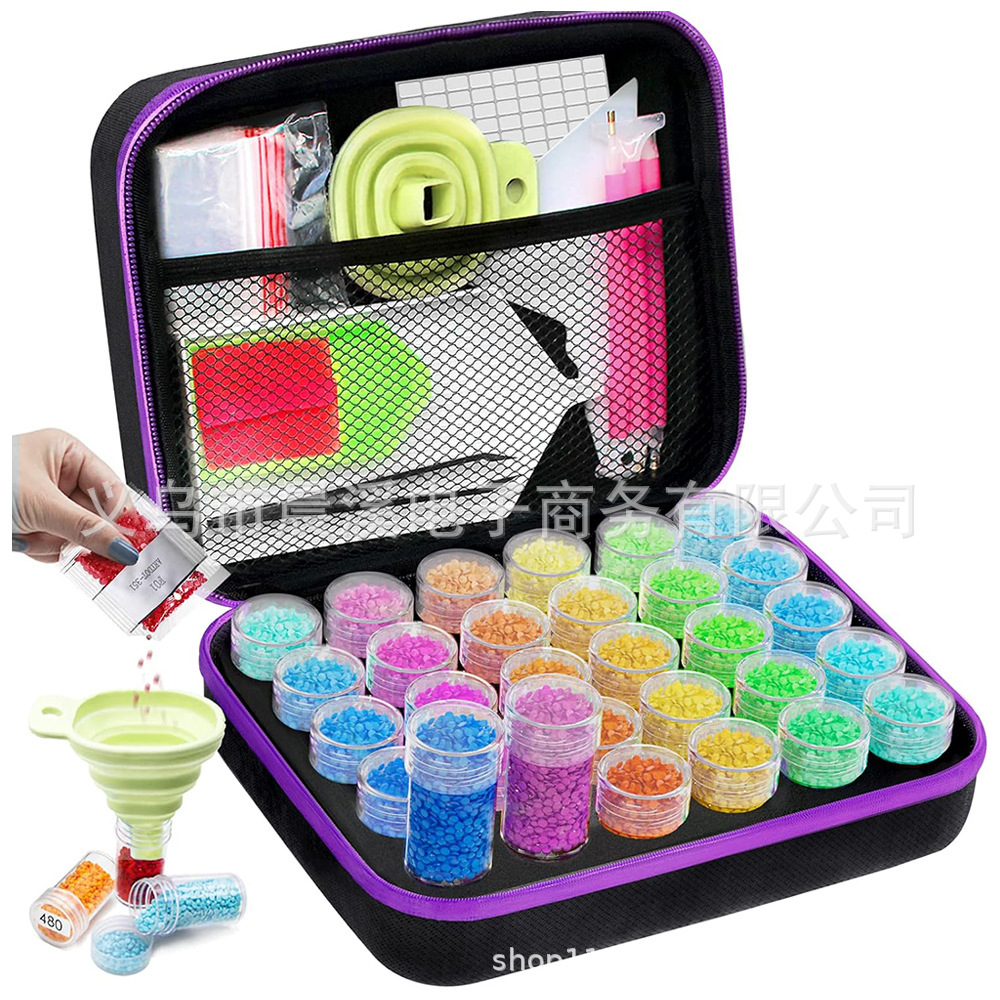 Picture of DIY diamond painting tool 60/120/240 grid drill bottle portable storage bag suit foreign trade new drill