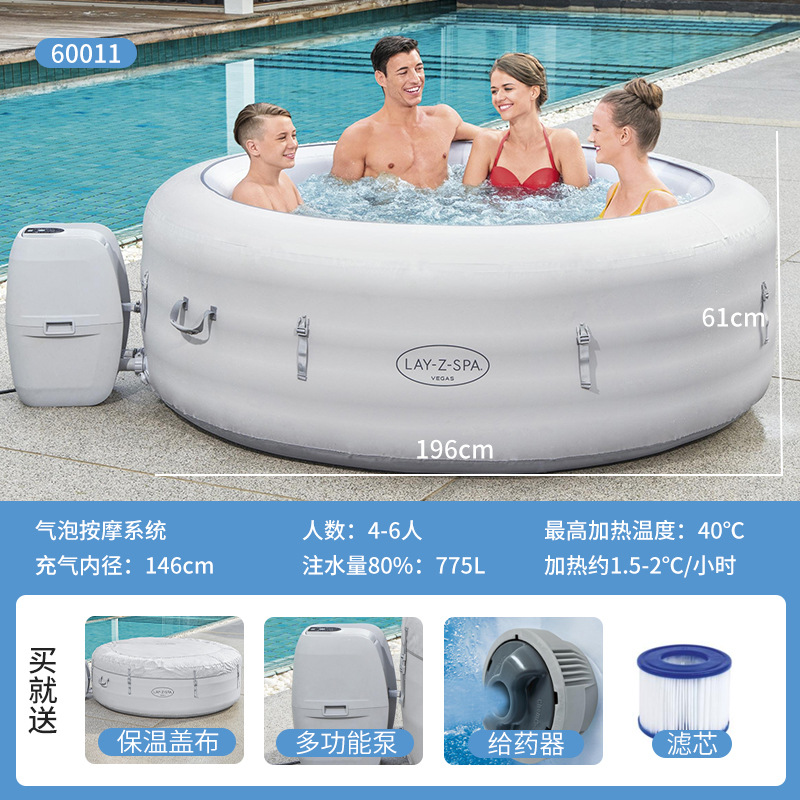 Picture of Bestway Inflatable Spa Bathtub Family Hot Spring Bath Massage Bubble Pool Bath Bucket Adult Inflatable Bathtub