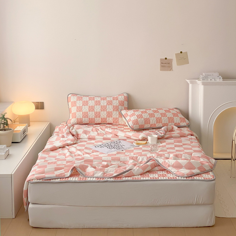 Picture of Class a Natural Latex Mat Set Air-Conditioned Mat Three-Piece Set Fitted Sheet Student Dormitory Summer Quilt Washable
