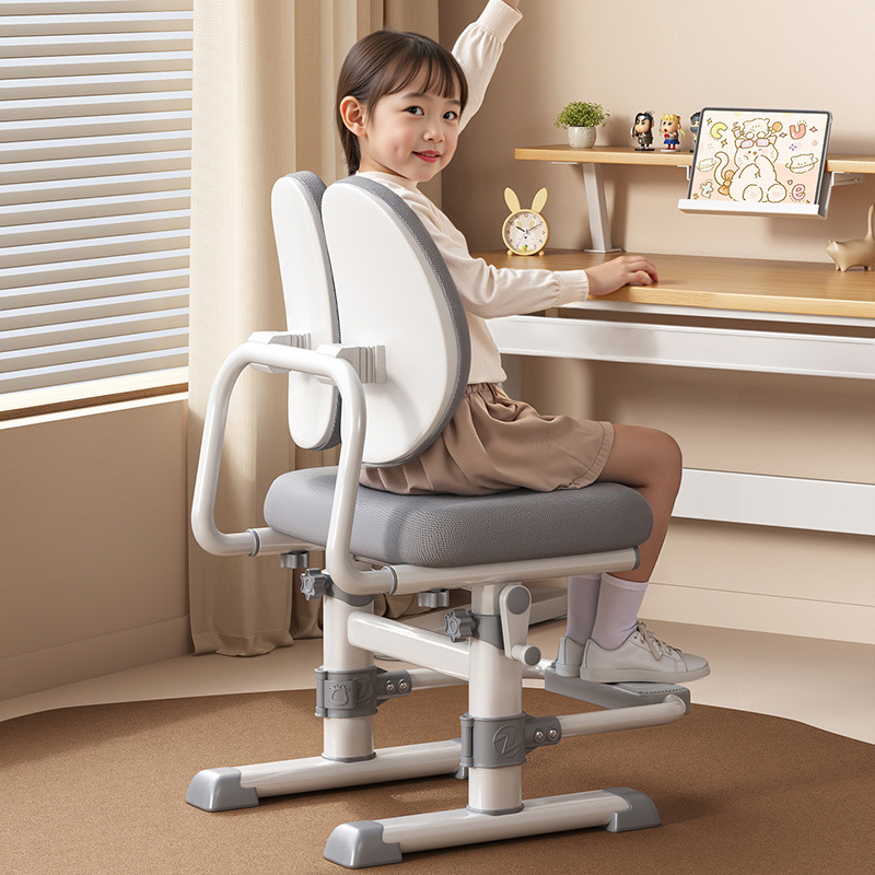 Children's study chair, corrective sitting posture, adjustable lifting chair, primary school student foot pedal writing chair, home desk chair