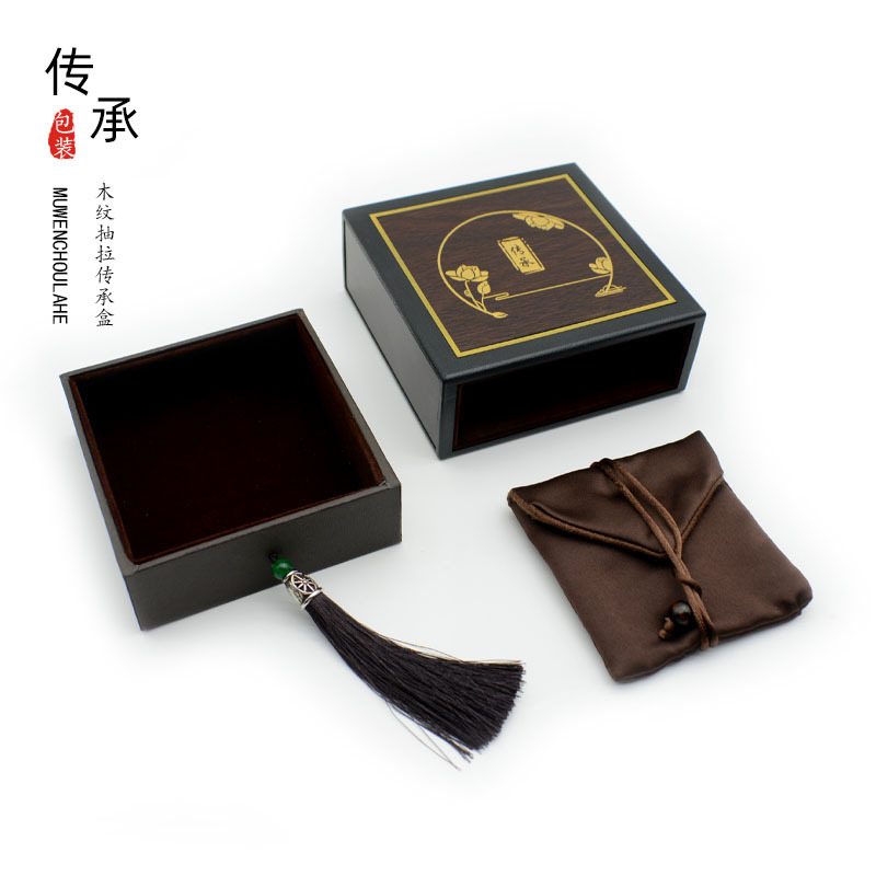 Vintage jewelry packaging box high-end bracelet bracelet bracelet wood grain storage box jade jade beads display box