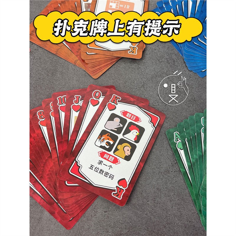 Picture of Chamber of Secrets Escape Board Game Card Puzzle Unlock Logical Thinking Reasoning to Unlock Multiplayer Casual Party Poker Game Cards