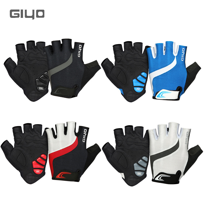 GIYO road bike mountain bike short finger half finger gloves liquid silicone shock absorption riding non-slip breathable S16