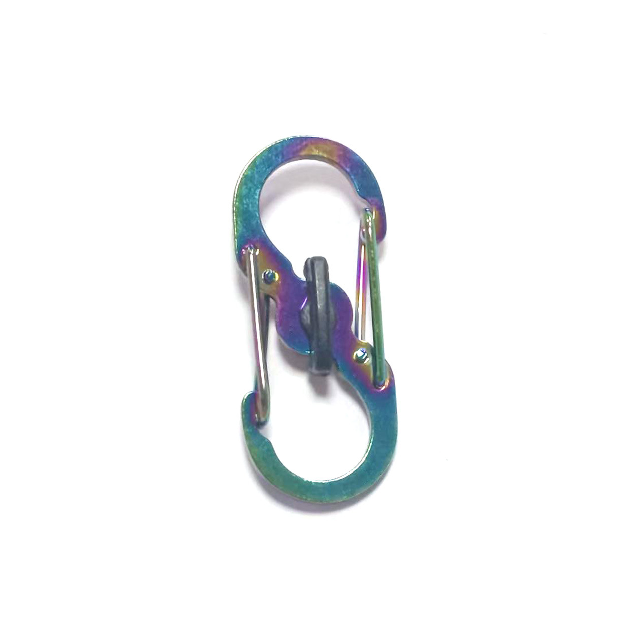 Picture of Fox Small size stainless steel 8-word buckle with lock anti-theft S buckle key chain travel bag buckle