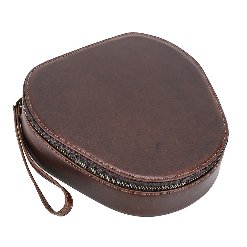 Picture of Suitable for Apple Airpodsmax Head-Mounted Wireless Headphone Bag Genuine Leather Satchel Headphone Cosmetics Bag Drop Shipping