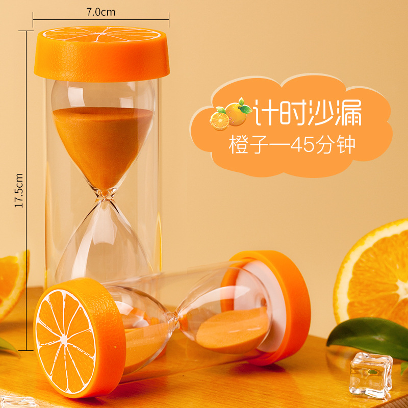 Picture of Glass Transparent Timer Creative Decompression Home Living Room Desktop Decoration Fruit Hourglass Sand Bottle Decoration Supplies