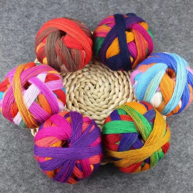 800 m Rainbow Long Dyed Wool Lace Line Hand Hook Shawl Hand Woven Fine Wool Shawl Line Cashmere Lace Line