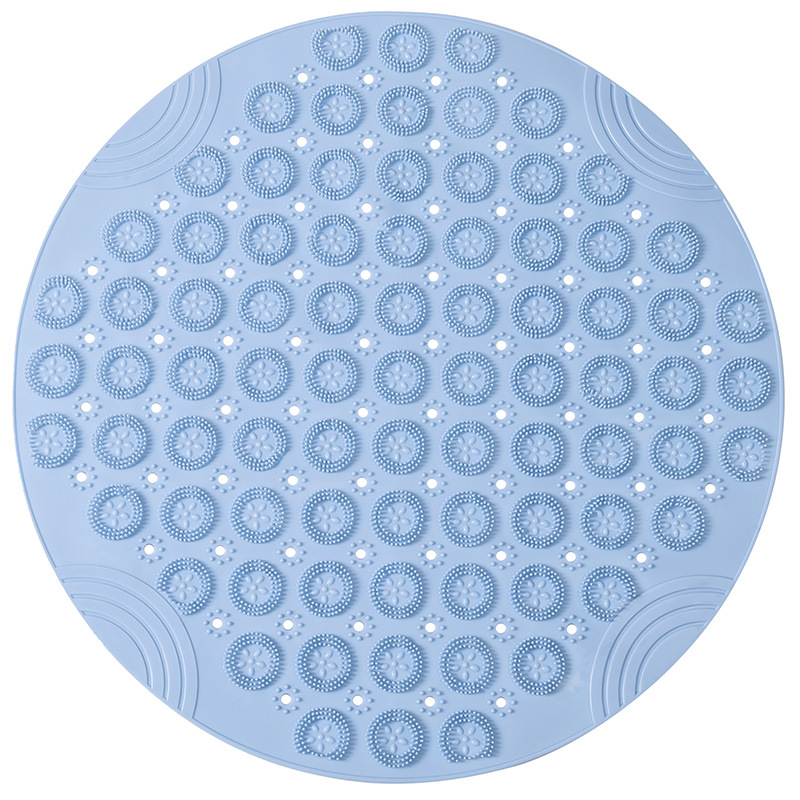 Picture of Combination of New Round Bathroom Tpr Anti-Slip Mat Series Household Shower Room Hydrophobic Quick-Drying Suction Cup Floor Mat Bathroom