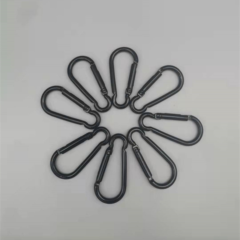 No. 5 gourd type all black 46mm carabiner outdoor aluminum alloy hanging buckle tent backpack Quick hanging metal buckle wholesale