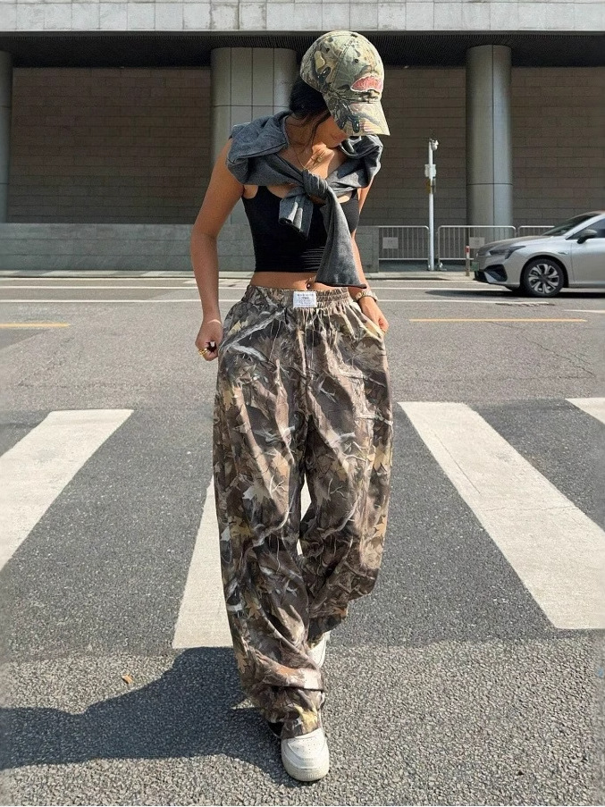 Picture of 2024 Spring and Autumn Spice Girls Women's New High Waist Wide Leg Pants Loose Slim Spice Girls Casual Pants Amazon