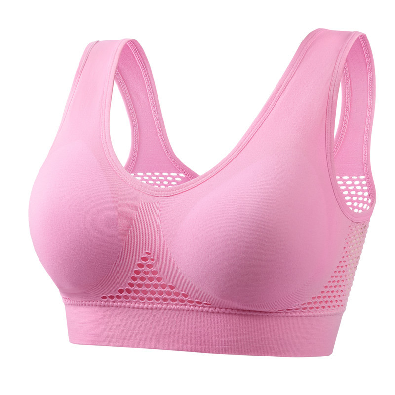 Picture of Hollow Mesh Sports Bra Women's Shock-Proof Vest Running Yoga Fitness Bra Beautiful Back Push up Large Size Amazon