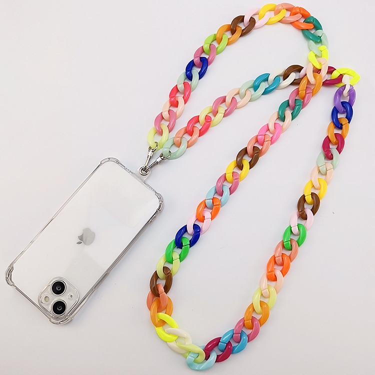Mobile Phone Lanyard Crossbody Chain Long Women's High-end Hanging Chain Mobile Phone Case Anti-lost Hanging Rope Fashionable Colorful Lock