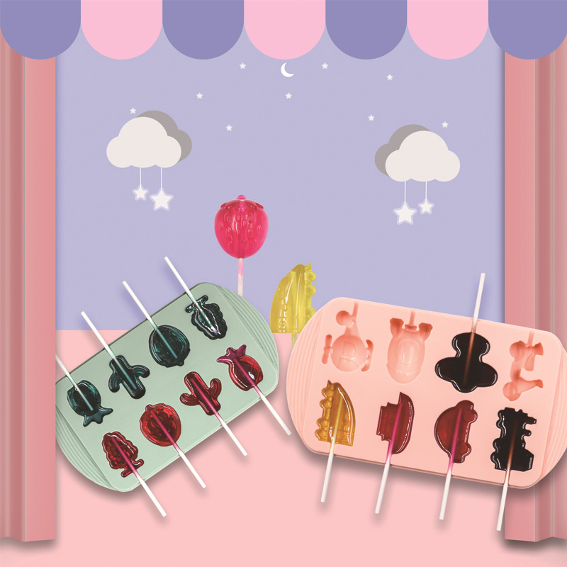 Picture of New Fruit Pass Tool Lollipop Mould with Lid Lollipop Mould Silicone Sugar Mould Cheese Stick