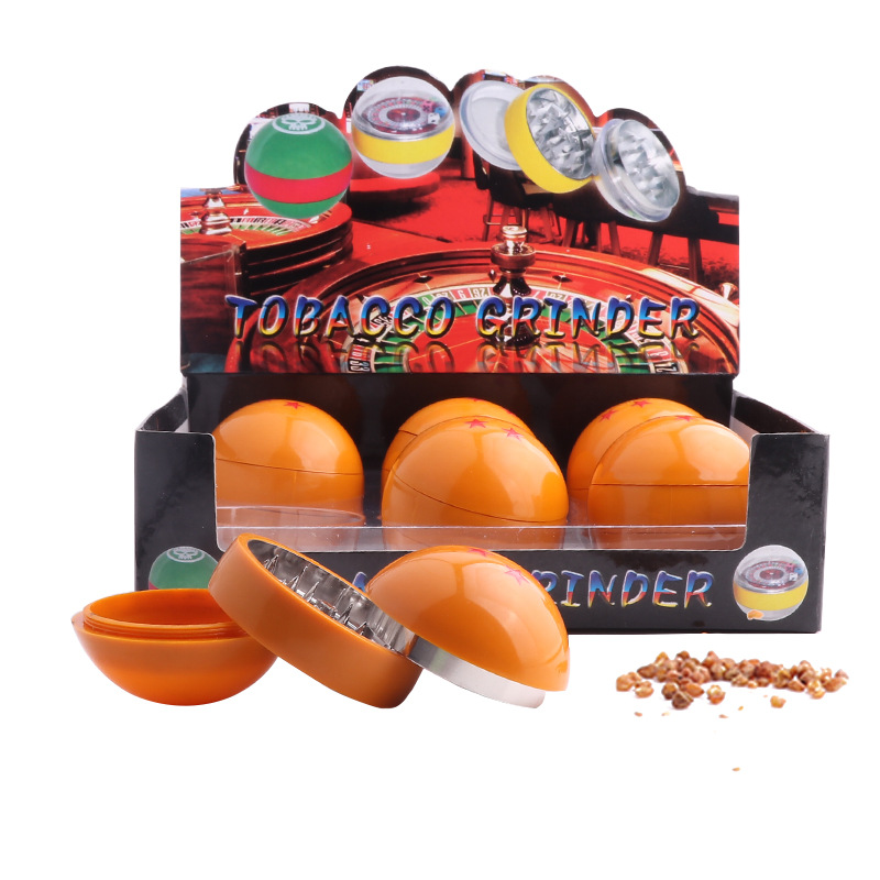 New cartoon dragon ball animation grinder creative 3 layer zinc alloy spherical cigarette crusher cigarette filler wholesale