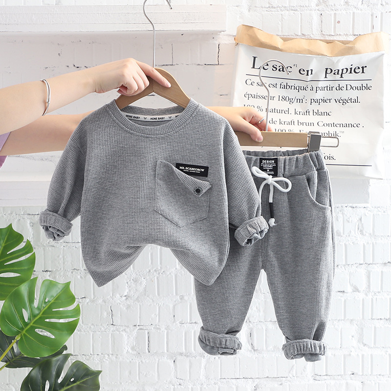 Picture of Children's Clothing Boys Korean Style New Spring Casual Fashion Sweatshirt Suit Kidsren's Spring & Fall Clothing Baby Fashionable Trend