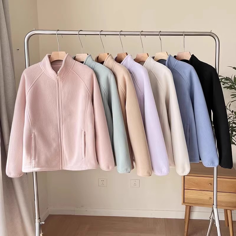 Autumn and winter new fleece-lined stand collar outdoor sports polar fleece coat women's warm assault coat liner fleece jacket