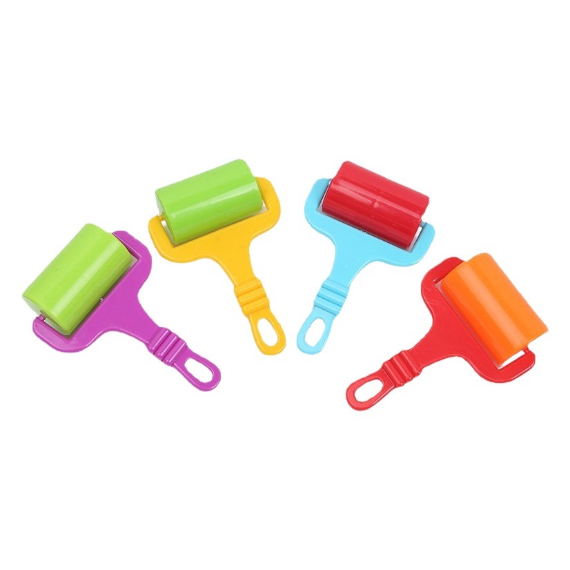 Children's Painting flat roller painting brush plastic slingshot roller children's educational DIY handmade colored clay supplies