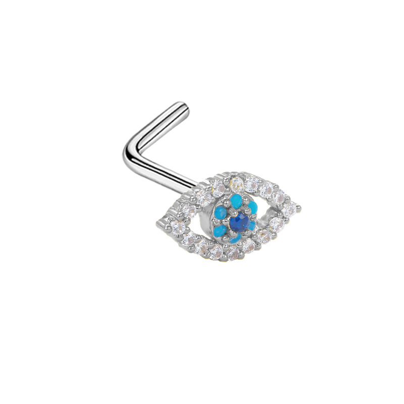 Picture of Gabe Europe and the United States cross-border heart pendant zircon puncture nose nail bee nose ring L rod nose nail puncture factory outlet