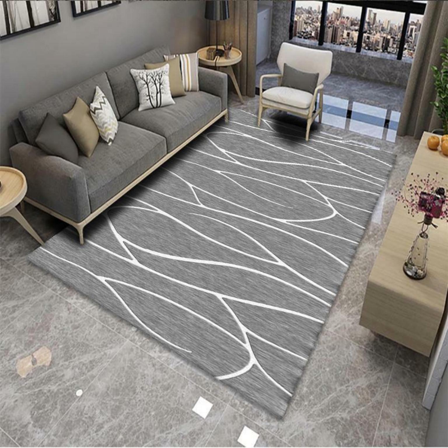 Picture of Modern Simple Living Room Carpet Geometric Pattern Home Study Sofa Printing and Dyeing Carpet Homestay Hotel Carpet Floor Mat