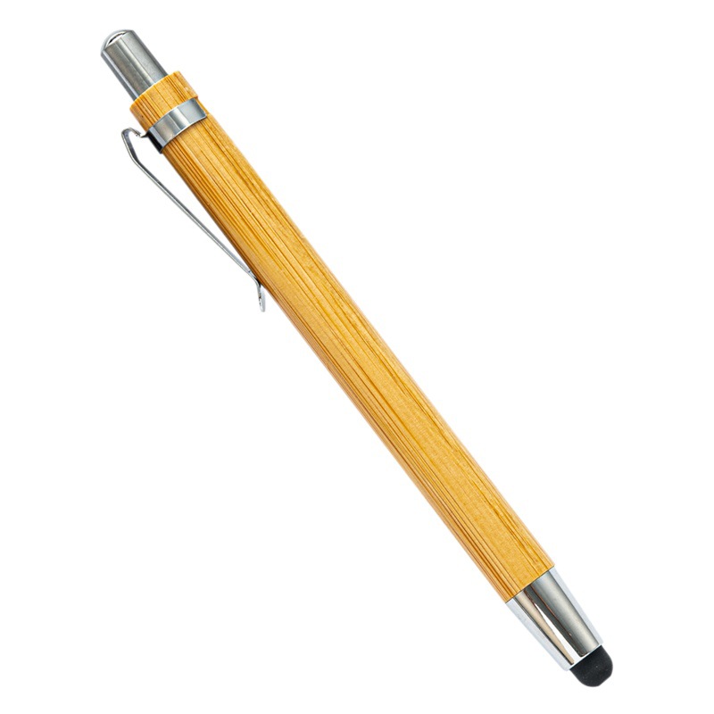 Creative bamboo ball pen office stationery gift advertising pen laser logo touch screen Press bamboo pen wholesale