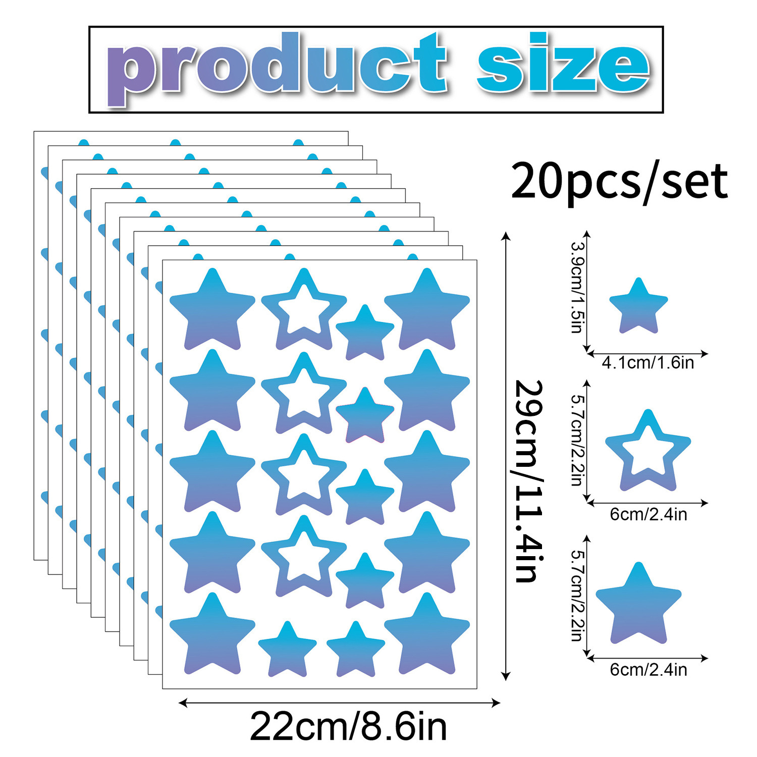 Picture of Cross-border Amazon Foreign Trade Cow Spotted Pattern Wall Stickers Black Geometric Stars Bedroom Home Decoration Wall Stickers