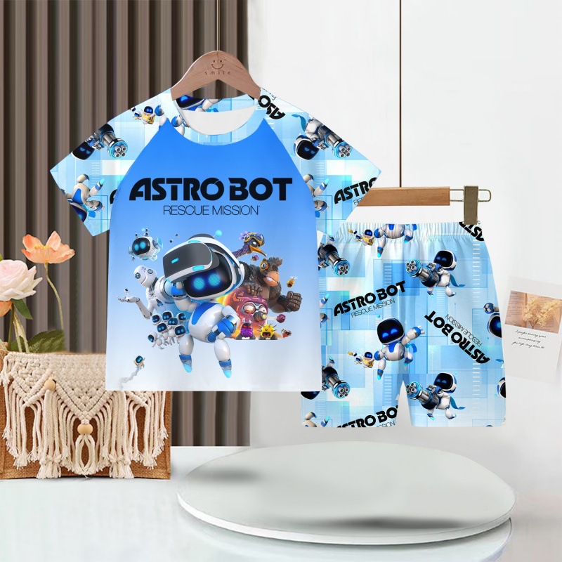 Picture of Wholesale Summer Children's Pajamas Cartoon Girls Short-Sleeved Shorts Thin Boys Casual Middle and Large Children's Suits Home Clothes