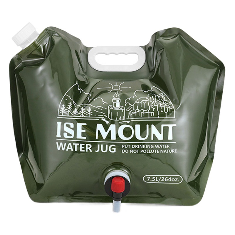 Outdoor 7.5L folding water storage bag large capacity plastic bucket with valve camping supplies portable portable water bag